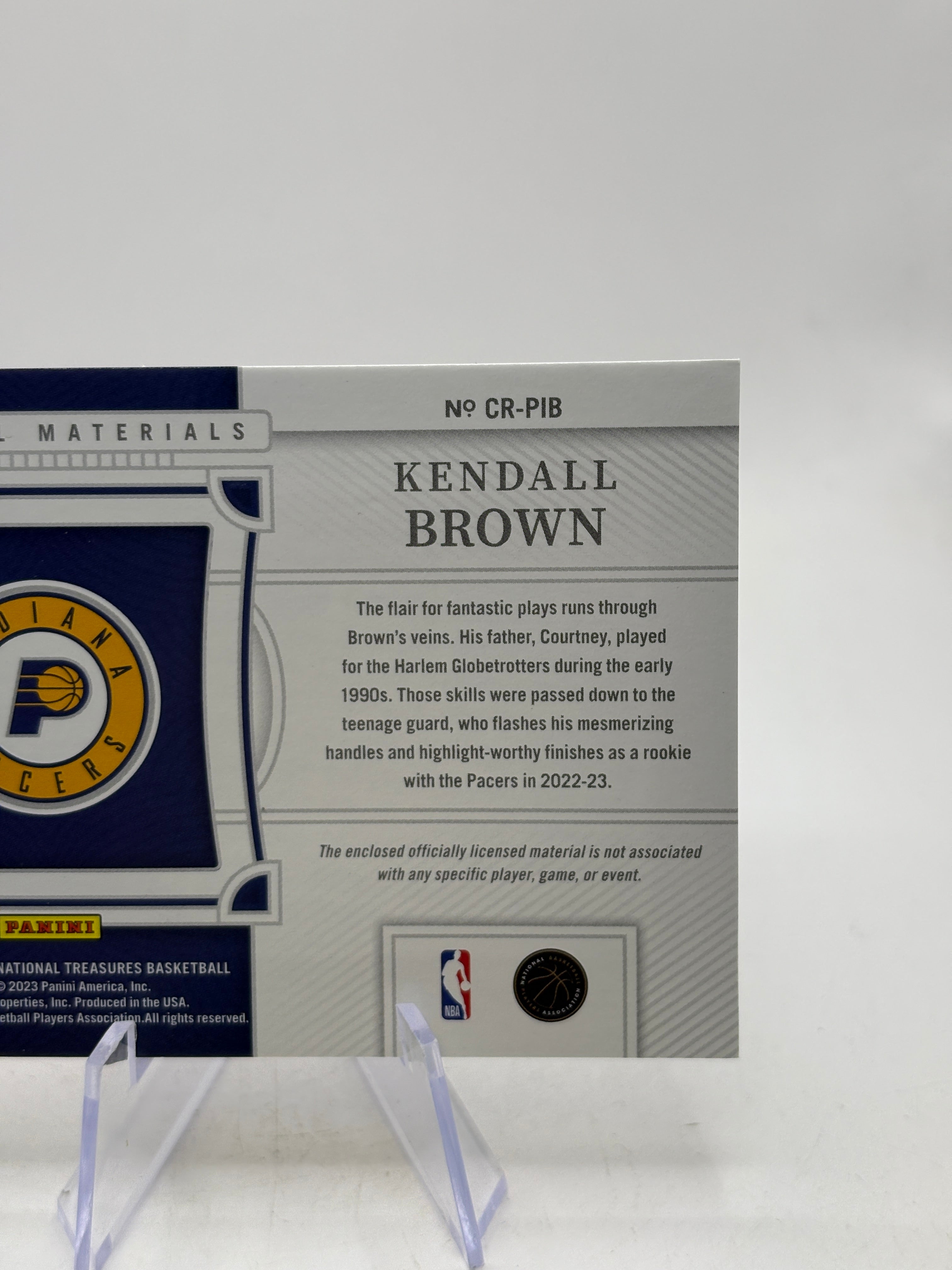 2022-23 Panini National Treasures #CR-PIB Kendall Brown Colossal Patch /99